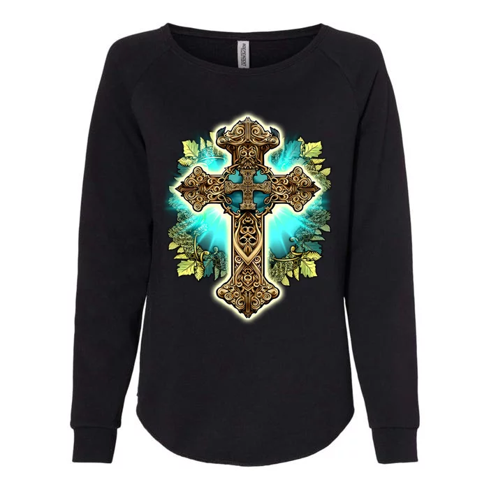 Filigree Cross Womens California Wash Sweatshirt