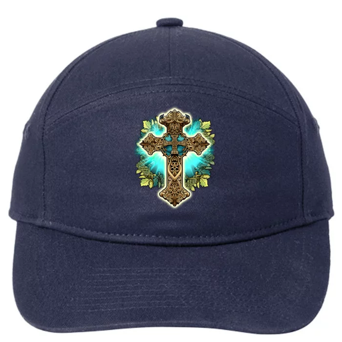 Filigree Cross 7-Panel Snapback Hat