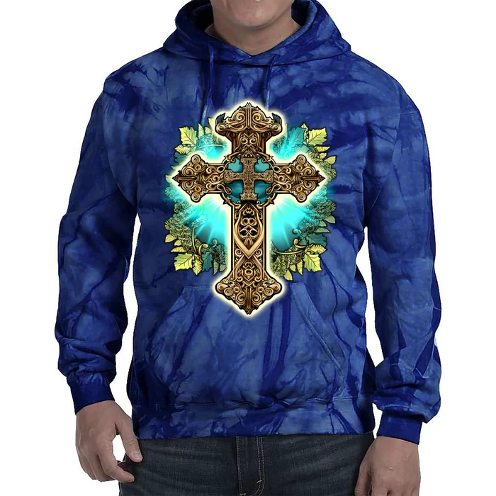 Filigree Cross Tie Dye Hoodie