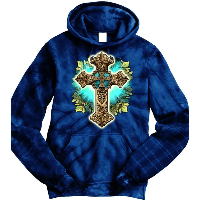 Filigree Cross Tie Dye Hoodie