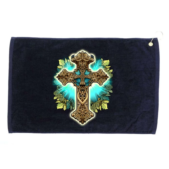 Filigree Cross Grommeted Golf Towel