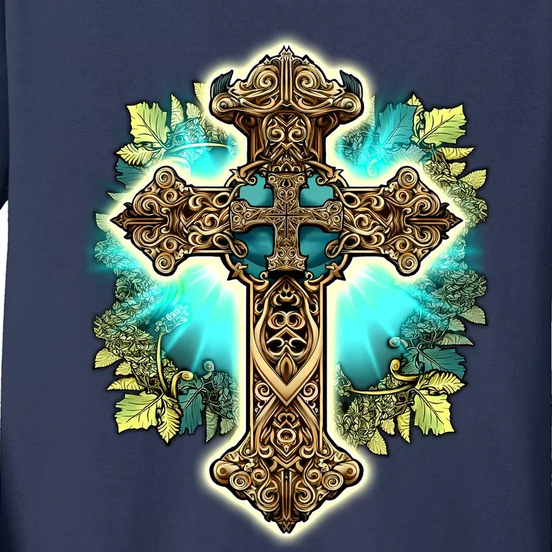 Filigree Cross Kids Long Sleeve Shirt