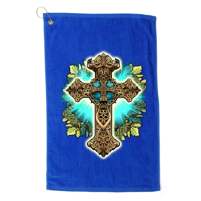 Filigree Cross Platinum Collection Golf Towel