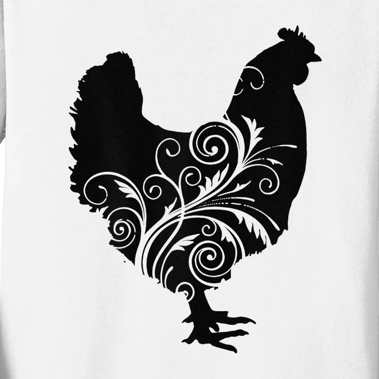 Funny Chicken Farm Animal Poultry Farmer Love Kids Long Sleeve Shirt