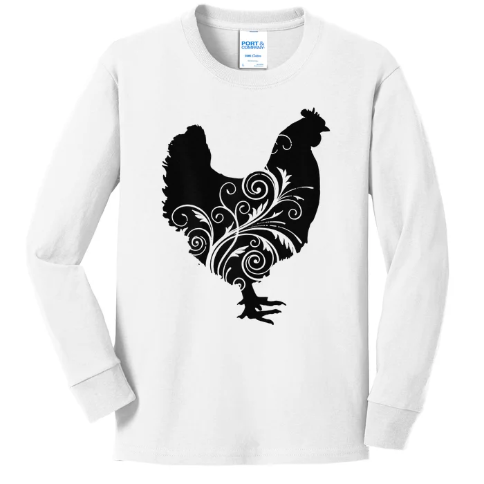 Funny Chicken Farm Animal Poultry Farmer Love Kids Long Sleeve Shirt