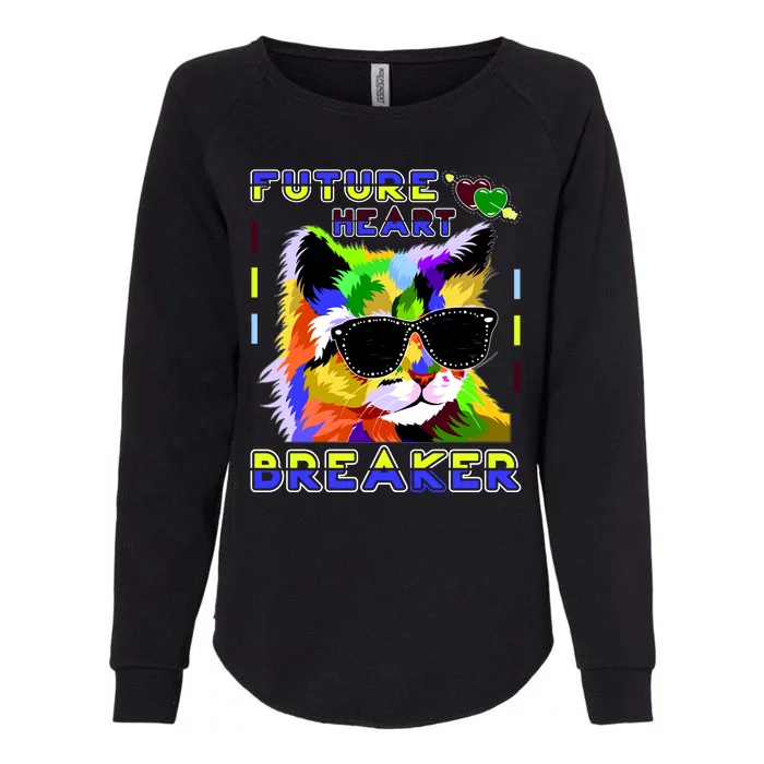 Funny Cat Future Heart Breaker Womens California Wash Sweatshirt