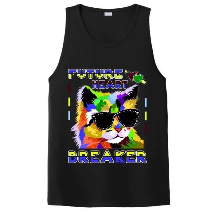 Funny Cat Future Heart Breaker Performance Tank