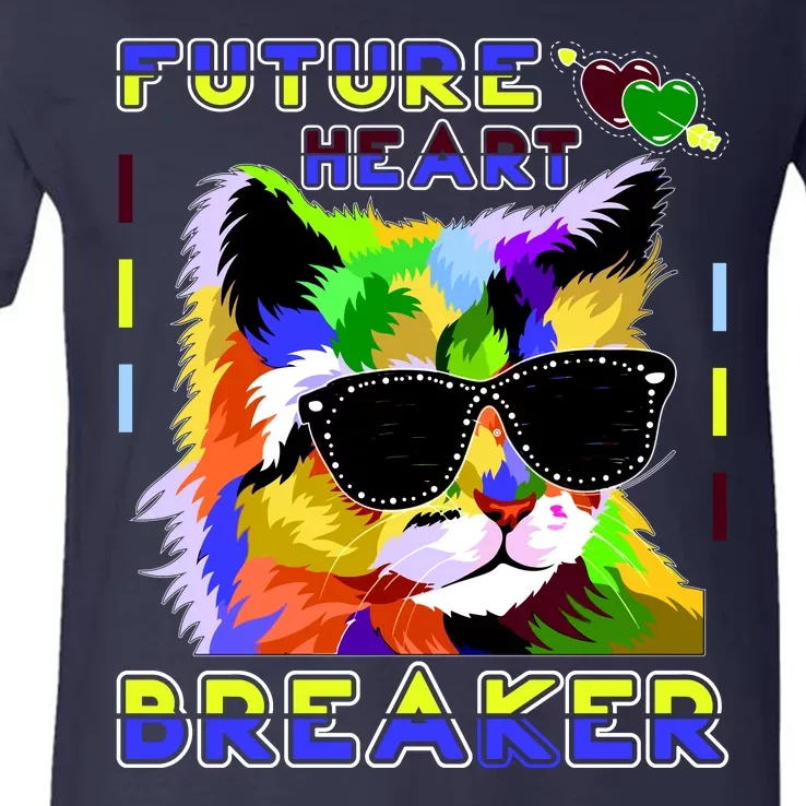 Funny Cat Future Heart Breaker V-Neck T-Shirt