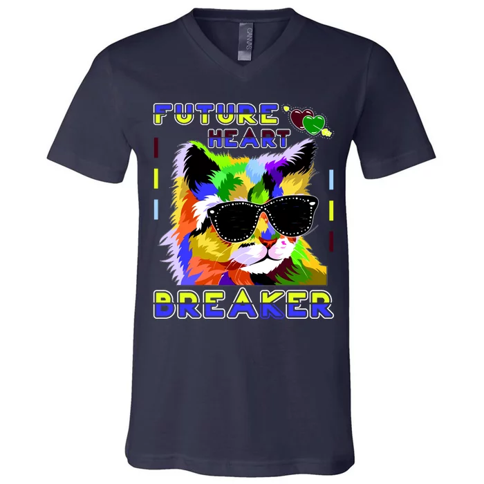 Funny Cat Future Heart Breaker V-Neck T-Shirt