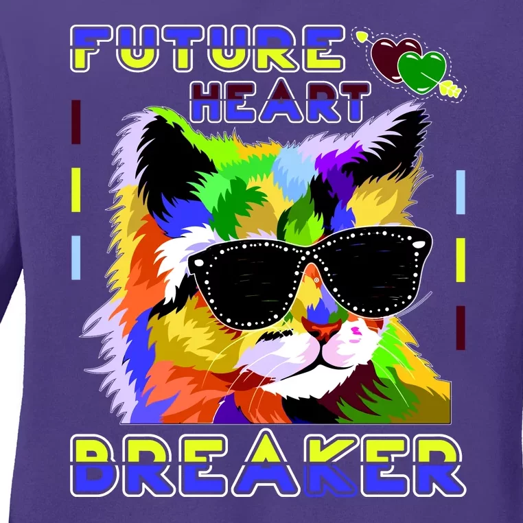 Funny Cat Future Heart Breaker Ladies Long Sleeve Shirt