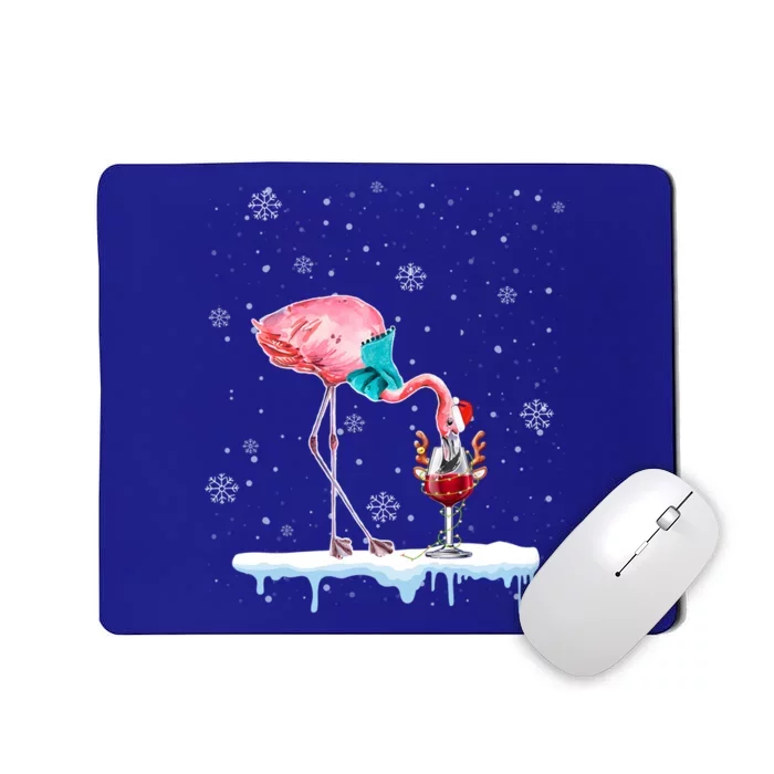 Funny Christmas Flamingo Hat Santa Wine Reindeer Ing Gift Mousepad