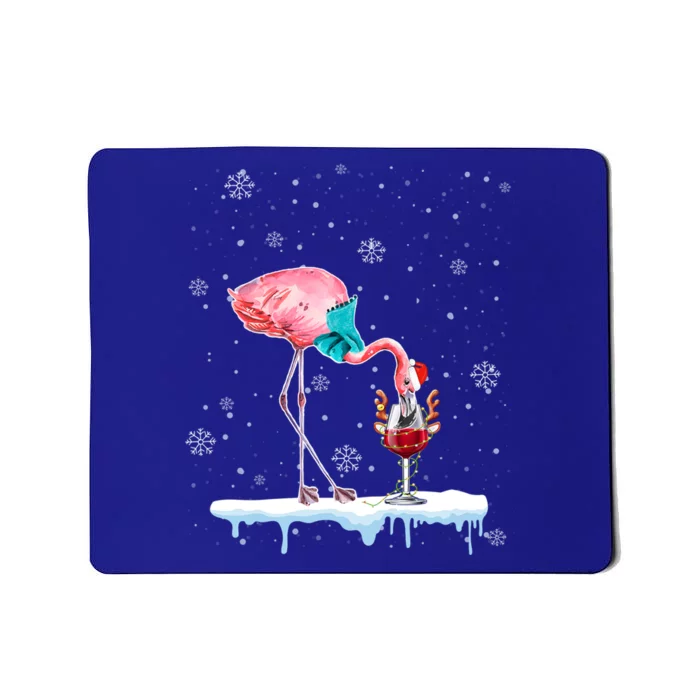 Funny Christmas Flamingo Hat Santa Wine Reindeer Ing Gift Mousepad