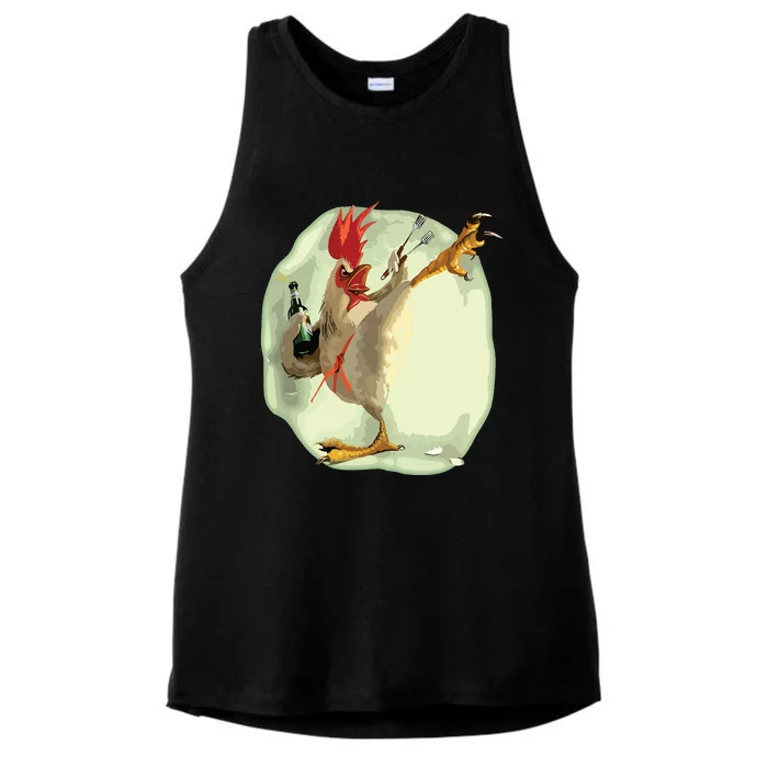 Funny Chicken Farmer Tank Top Ladies Tri-Blend Wicking Tank