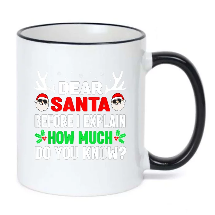 Funny Christmas Family Adults Dear Santa I Can Explain Gift Black Color Changing Mug