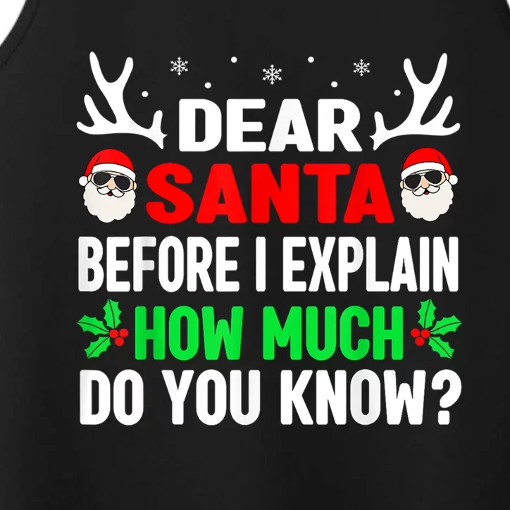 Funny Christmas Family Adults Dear Santa I Can Explain Gift Performance Tank