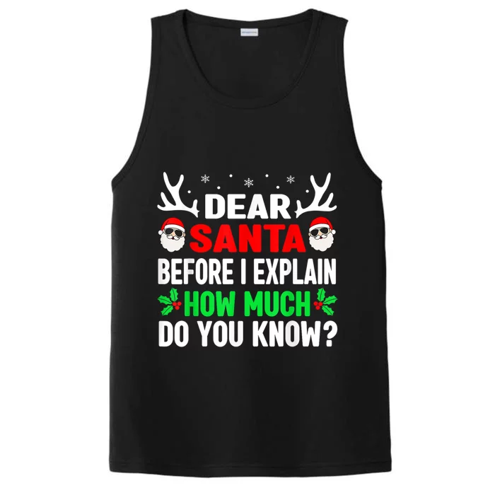 Funny Christmas Family Adults Dear Santa I Can Explain Gift Performance Tank