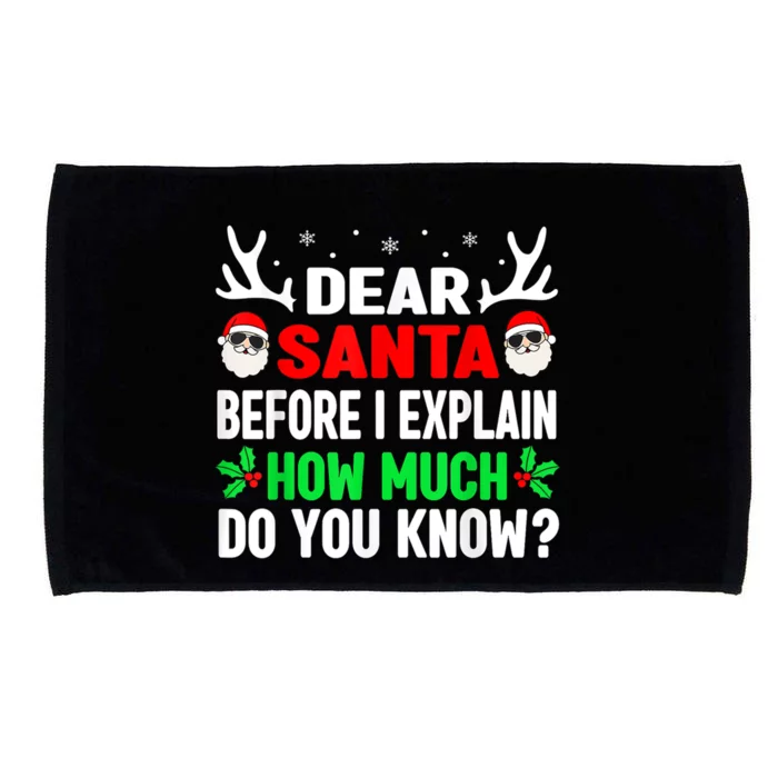 Funny Christmas Family Adults Dear Santa I Can Explain Gift Microfiber Hand Towel