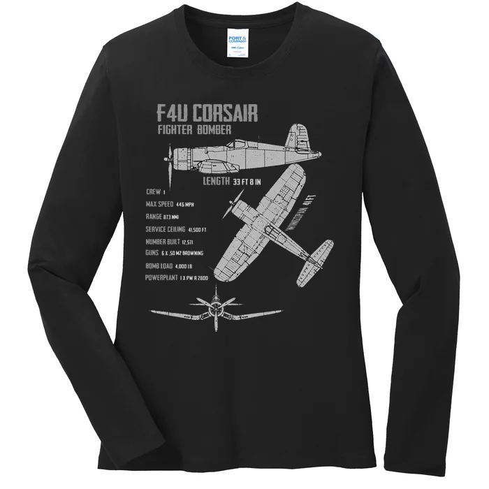 F4U Corsair Ladies Long Sleeve Shirt