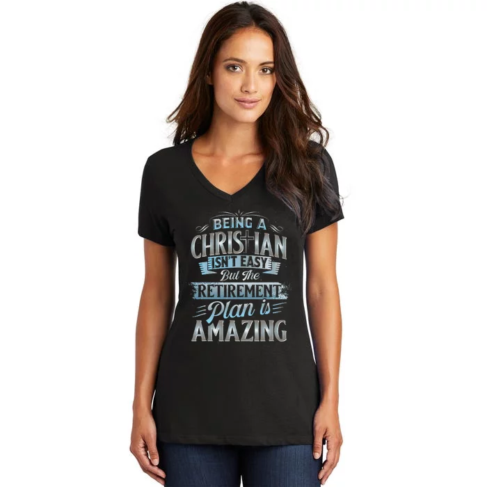 Funny Christian Funny Christian Gifts Funny Religious Women's V-Neck T-Shirt