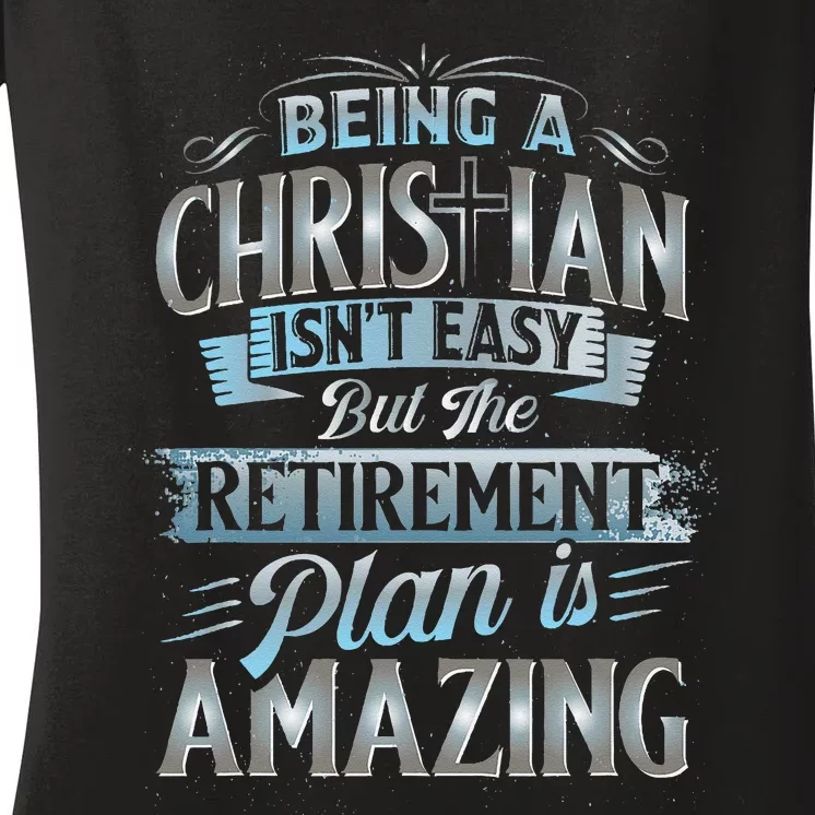 Funny Christian Funny Christian Gifts Funny Religious Women's V-Neck T-Shirt