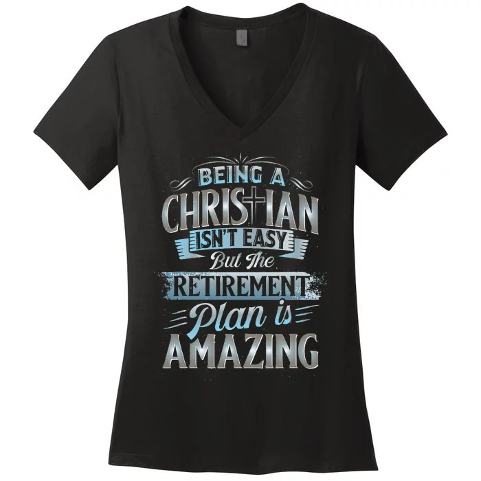 Funny Christian Funny Christian Gifts Funny Religious Women's V-Neck T-Shirt