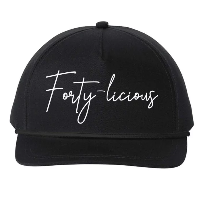 Forty-licious Cute Fortieth 40th Birthday Party Theme Snapback Five-Panel Rope Hat