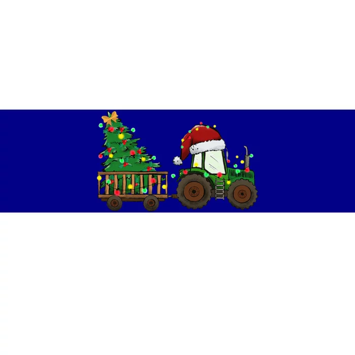 Farmer Christmas Funny Farming Tractor Christmas Tree Bumper Sticker