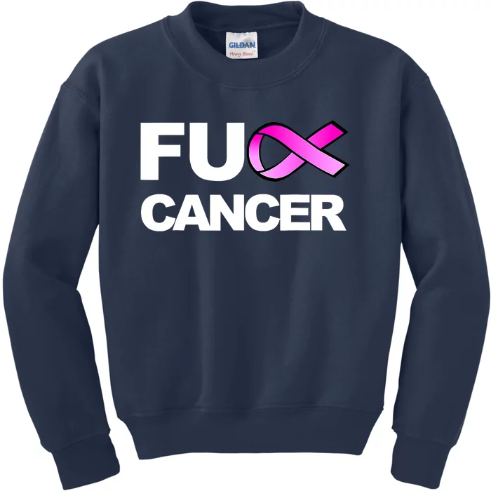 Fuck Cancer Funny Fuck Breast Cancer Awareness Kids Sweatshirt