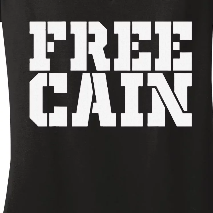 Free Cain Women's V-Neck T-Shirt