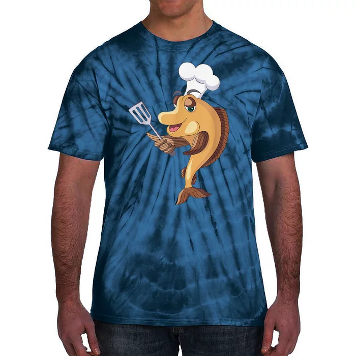 Fish Chef Fishing And Cooking Tie-Dye T-Shirt