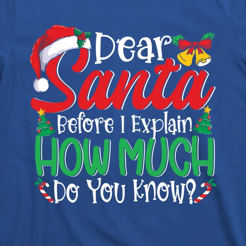 Funny Christmas Funny Gift Adults Dear Santa I Can Explain Funny Gift T-Shirt