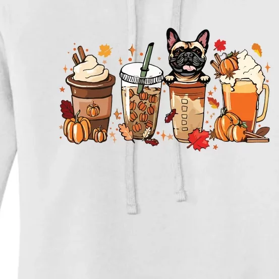 Fall Coffee French Bulldog Halloween Outfit For Fall Season Women's Pullover Hoodie