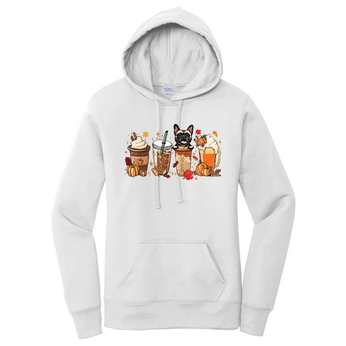 Fall Coffee French Bulldog Halloween Outfit For Fall Season Women's Pullover Hoodie