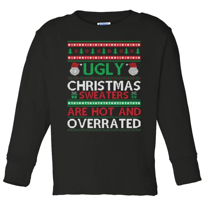 Funny Christmas For Ugly Sweater Party Toddler Long Sleeve Shirt