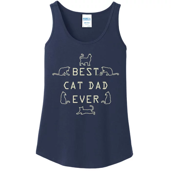 Feline Cat Father Kitty Dad Fathers Day Meow Ladies Essential Tank