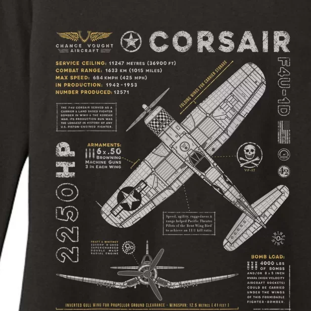 F4U Corsair Womens CVC Long Sleeve Shirt