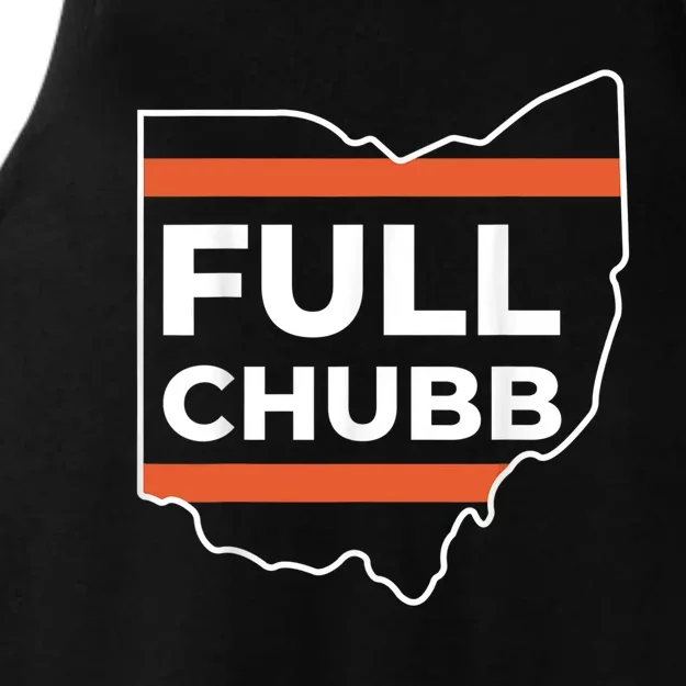 Full Chubb Football Funny Chubbhub Football Teams Cleveland Ladies Tri-Blend Wicking Tank