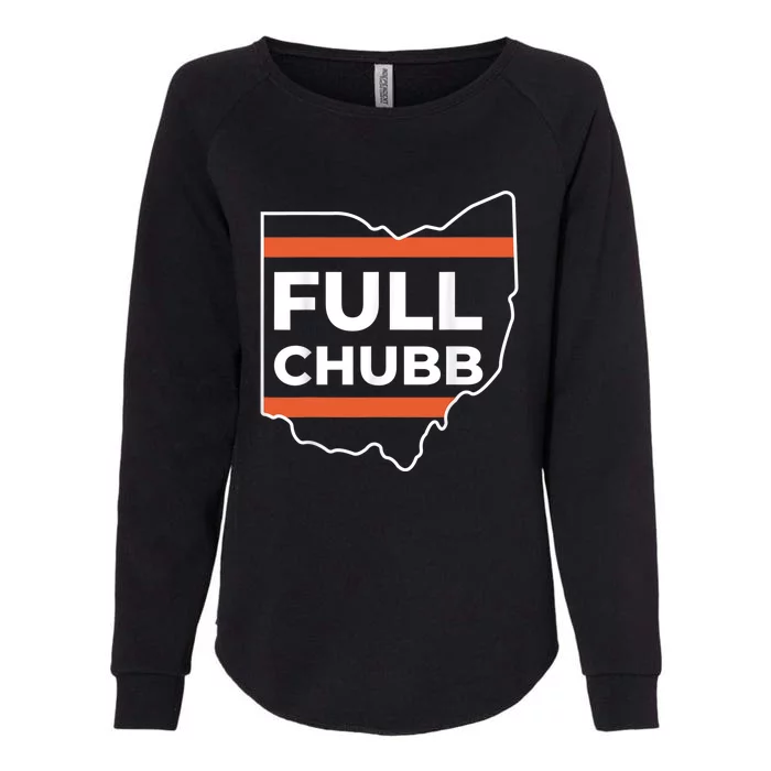 Full Chubb Football Funny Chubbhub Football Teams Cleveland Womens California Wash Sweatshirt