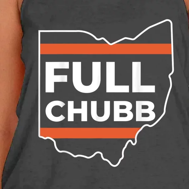 Full Chubb Football Funny Chubbhub Football Teams Cleveland Women's Knotted Racerback Tank