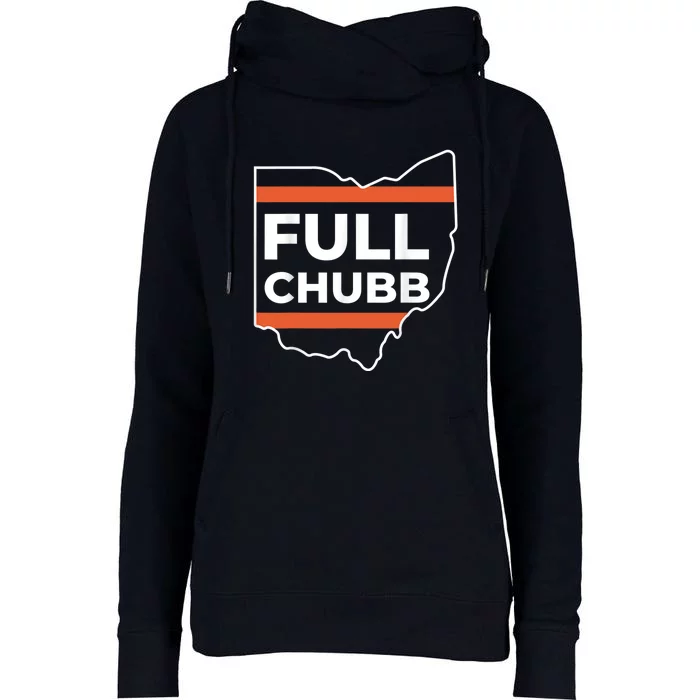 Full Chubb Football Funny Chubbhub Football Teams Cleveland Womens Funnel Neck Pullover Hood