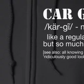 Funny Car Guy Cars Lover Racing Mechanics Car Guy Definition Full Zip Hoodie