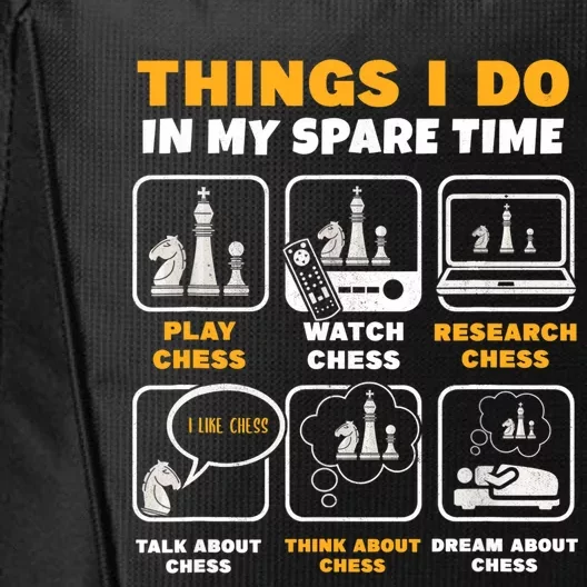 Funny Chess Gift For Players Things I Do In My Spare Time City Backpack