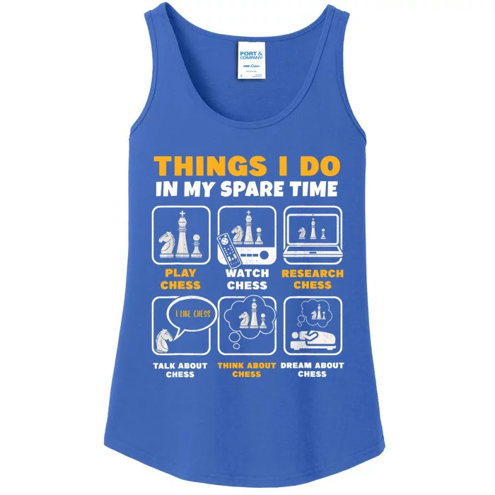 Funny Chess Gift For Players Things I Do In My Spare Time Ladies Essential Tank