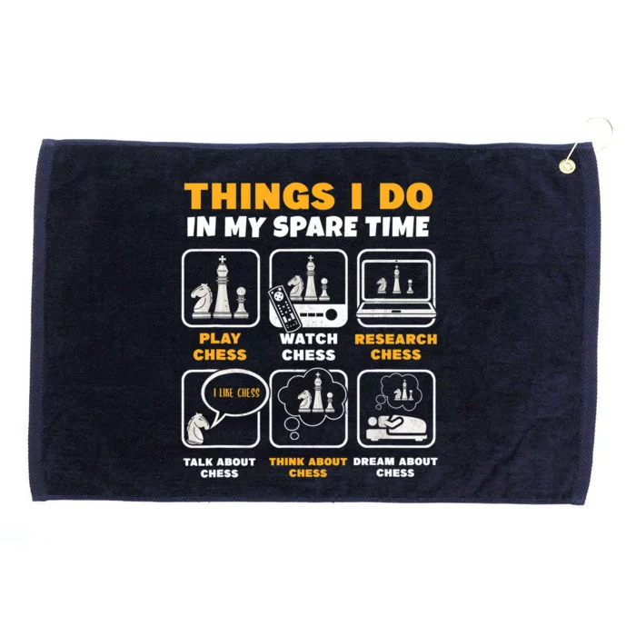 Funny Chess Gift For Players Things I Do In My Spare Time Grommeted Golf Towel