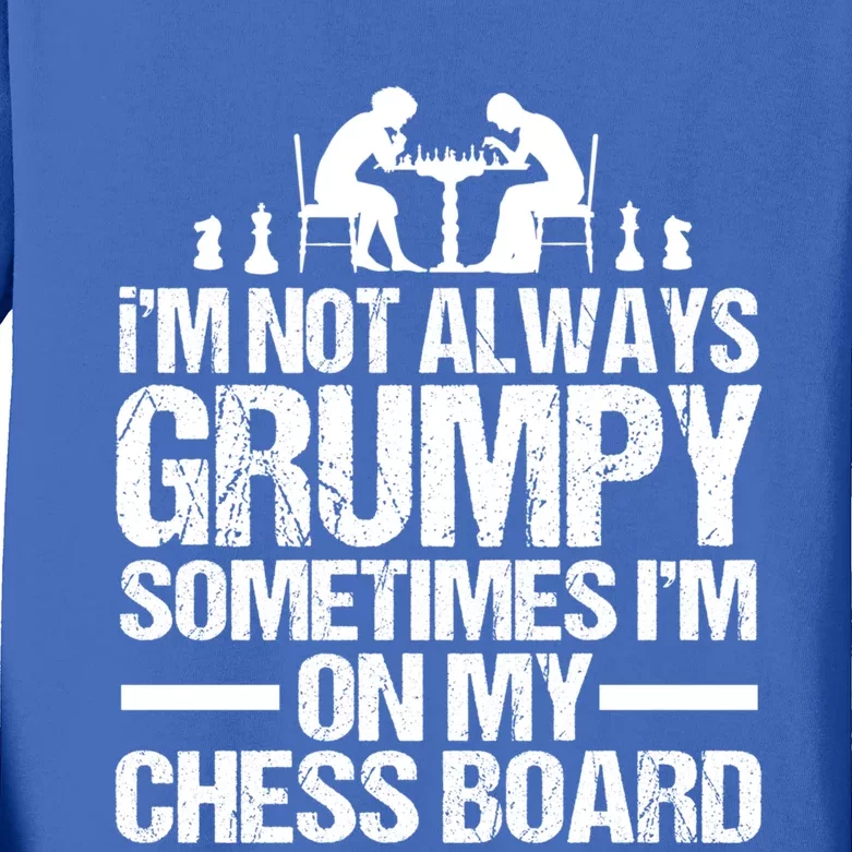 Funny Chess Grandpa Funny Retired Papa Gift Kids Long Sleeve Shirt