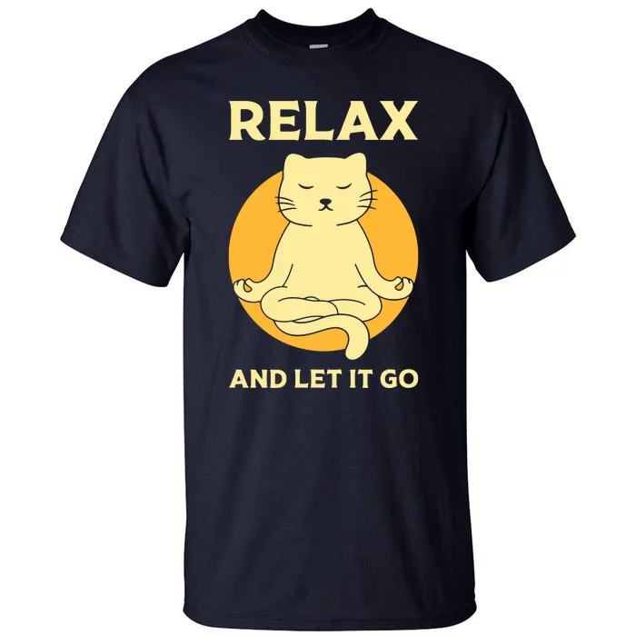 Funny Cat Graphic Yoga Zen Meditation Tall T-Shirt