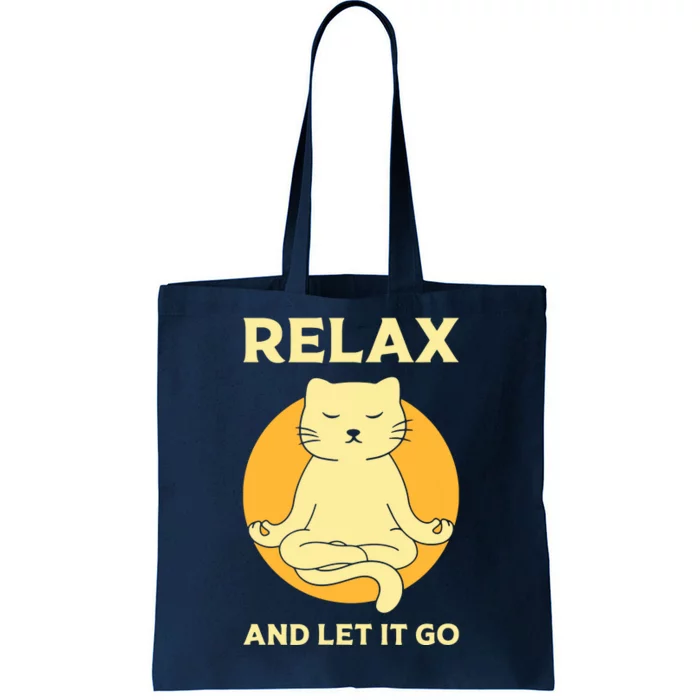 Funny Cat Graphic Yoga Zen Meditation Tote Bag