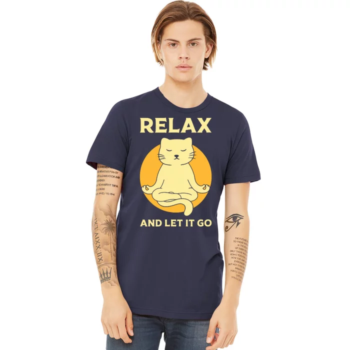 Funny Cat Graphic Yoga Zen Meditation Premium T-Shirt