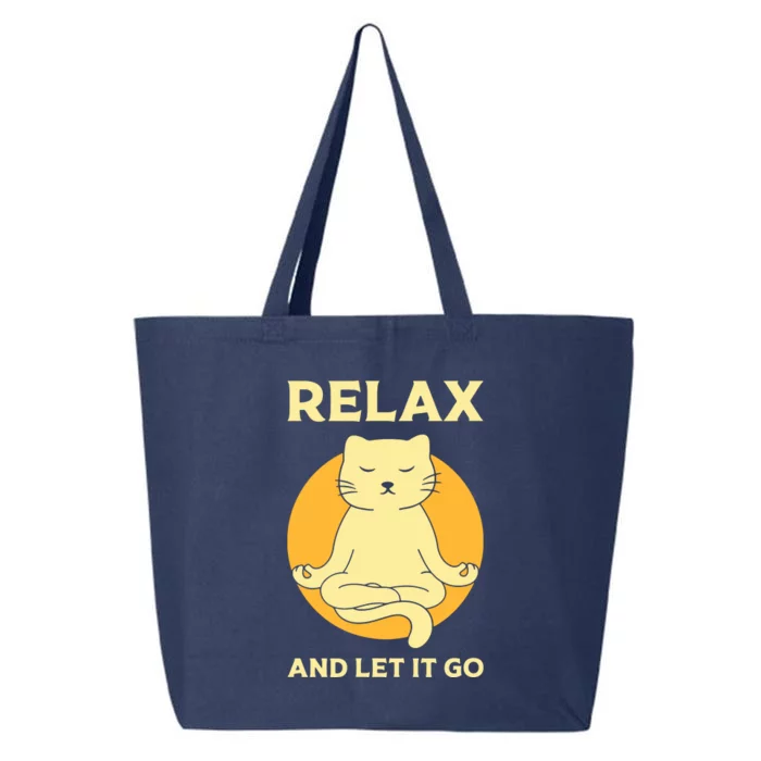 Funny Cat Graphic Yoga Zen Meditation 25L Jumbo Tote