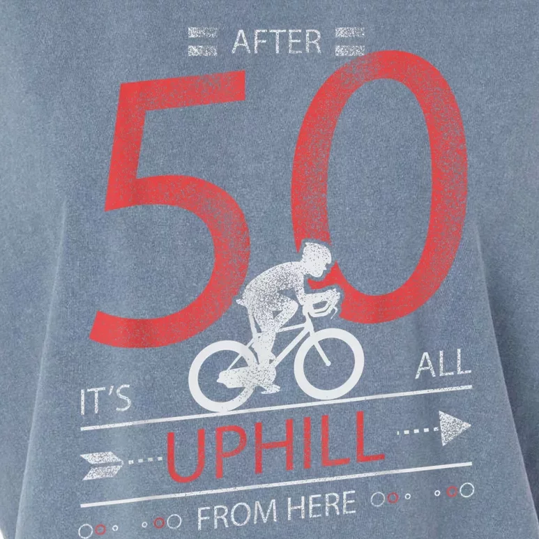 Funny Cyclist Gift  50 years old 50th Birthday Tee Garment-Dyed Women's Muscle Tee